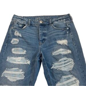 2/$20 American Eagle Tomgirl Jeans Regular High Rise Button Fly Distressed